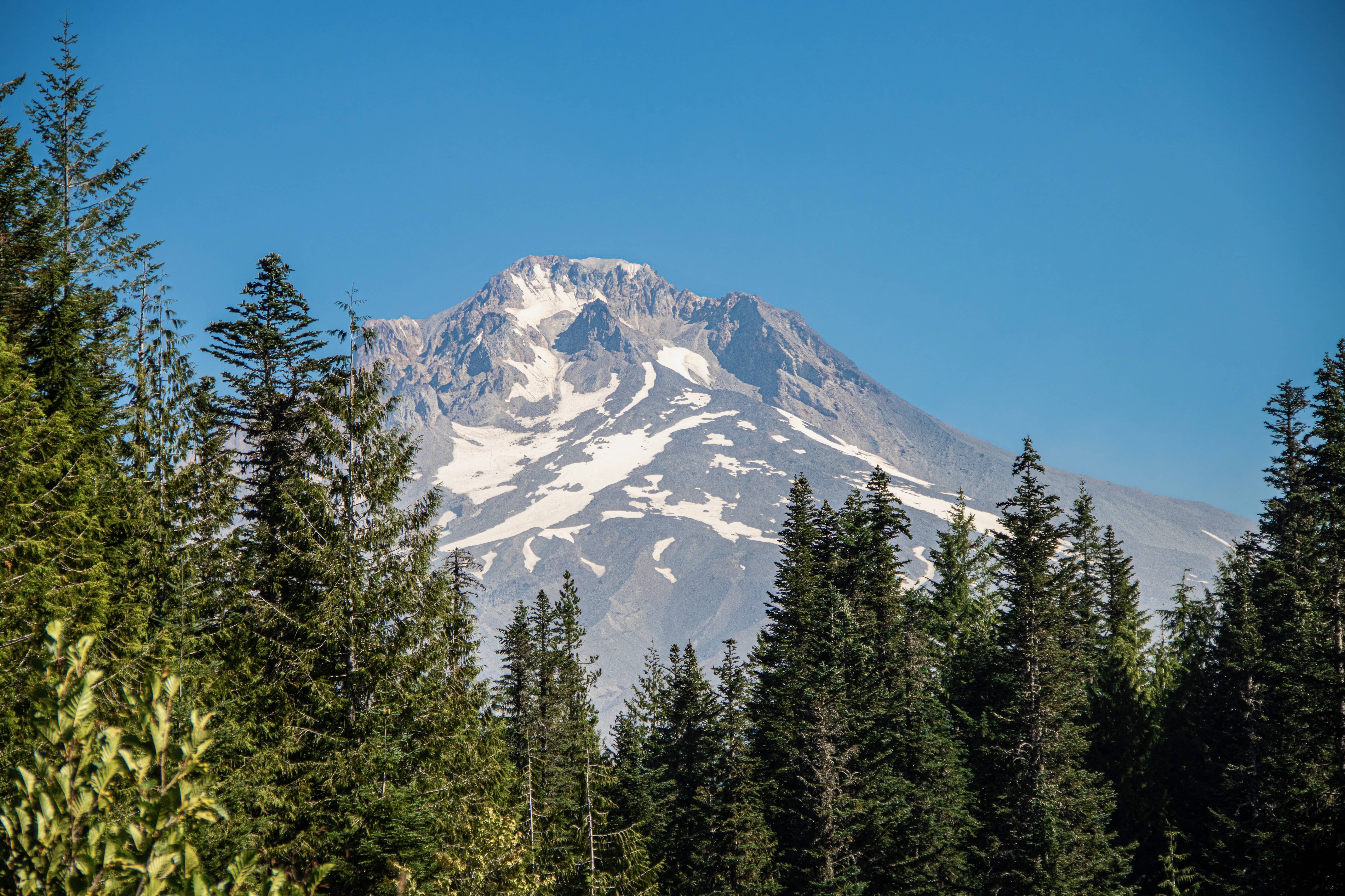 a glacier covered mountain peak